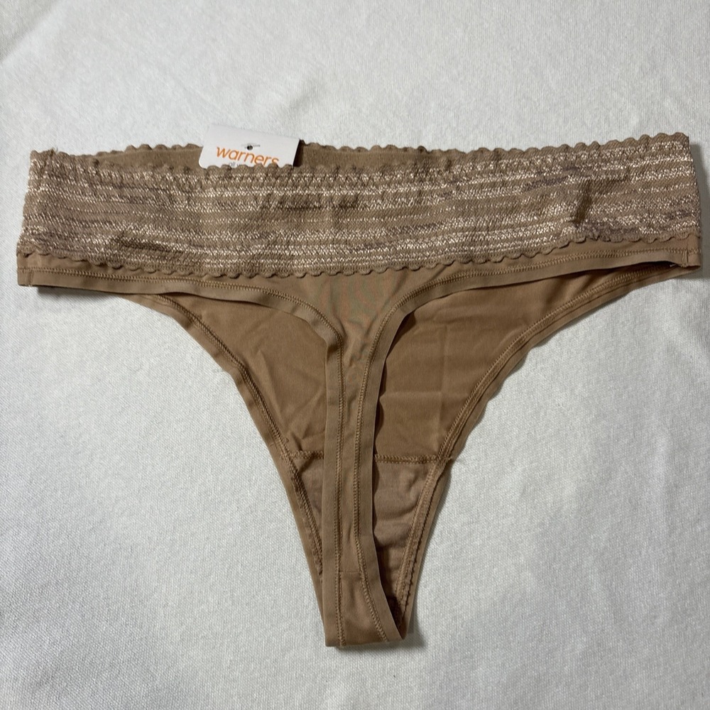 NEW Warners No Pinching No Problems Lace Thong RX5101J Women's Size XLarge 8 - Picture 4 of 4